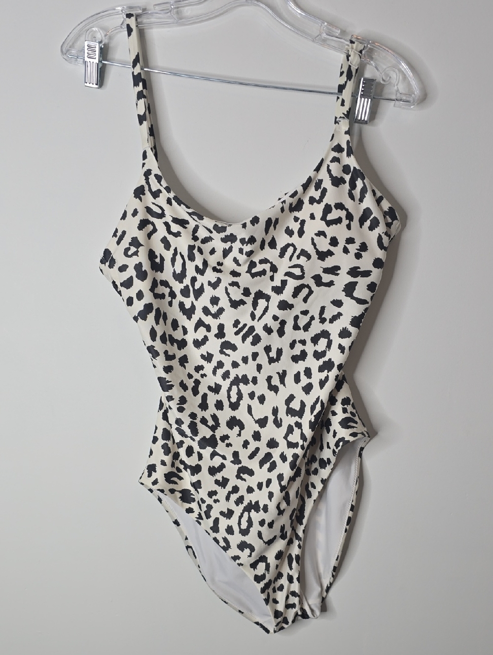 Aerie Leopard Print One-Piece Swimsuit in Cream and Black
